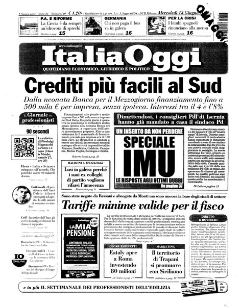 Italia oggi : quotidiano di economia finanza e politica